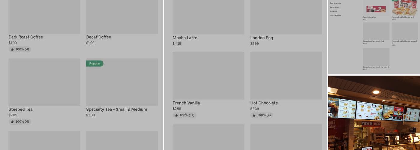 Tim Hortons Menu