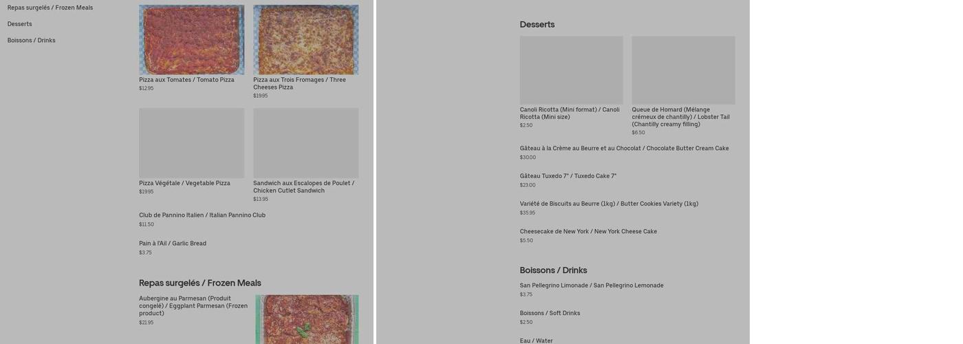 MOLISANA PIZZERIA - Boulangerie - Pâtisserie - Fromagerie - Charcuterie - Catering / Traiteur Menu