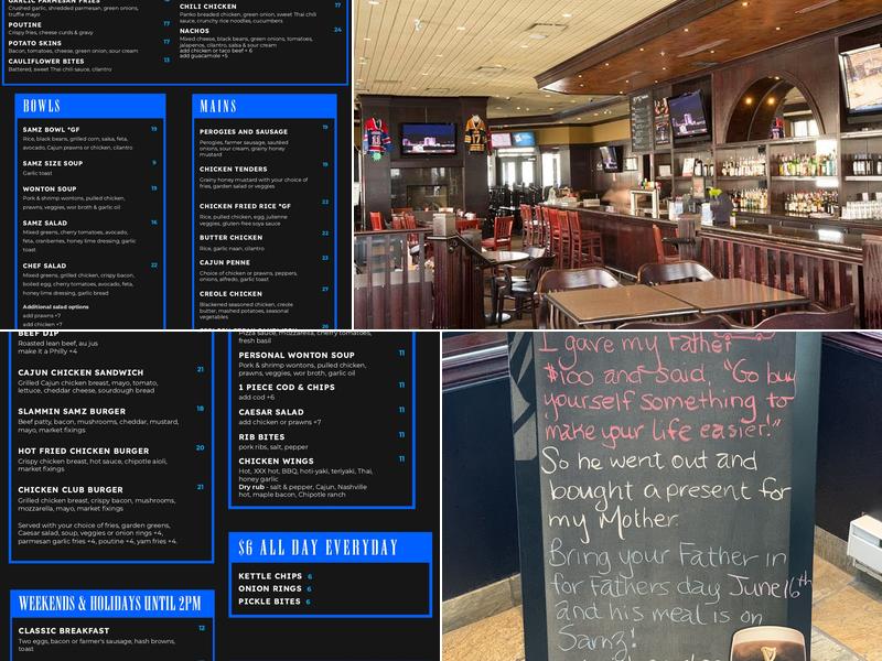 Samz Neighbourhood Pub Port Coquitlam Menu