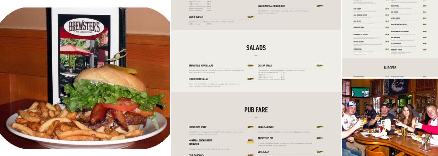 Brewster's Sports Pub Menu