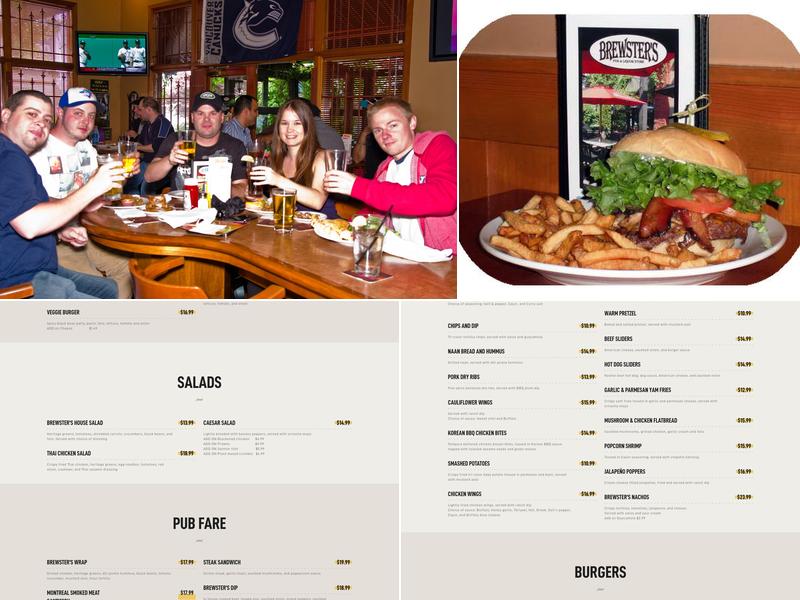 Brewster's Sports Pub Menu