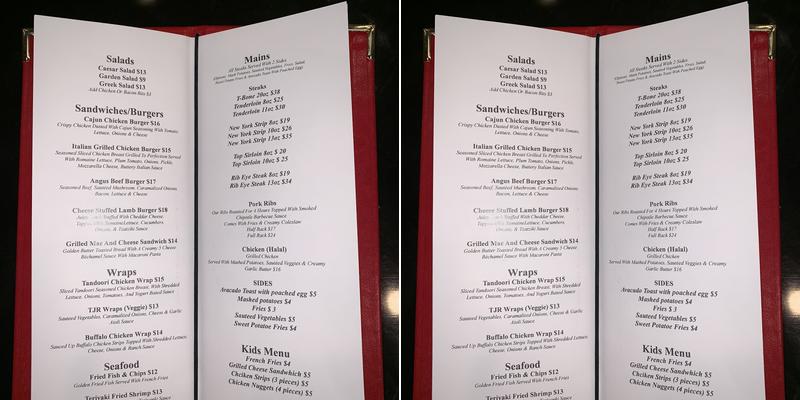 The Jack Rollers Menu