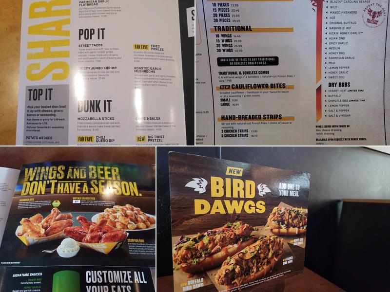 Buffalo Wild Wings Menu