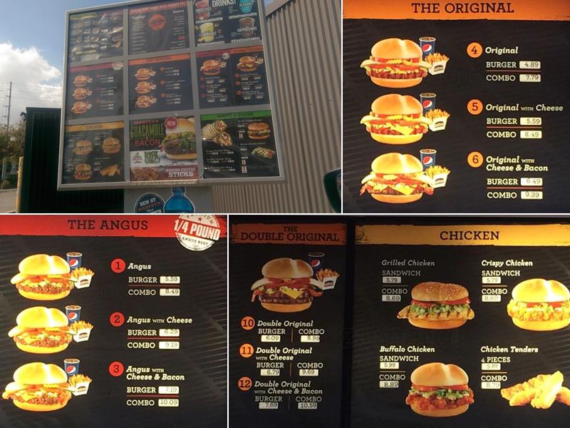 Harvey's Menu