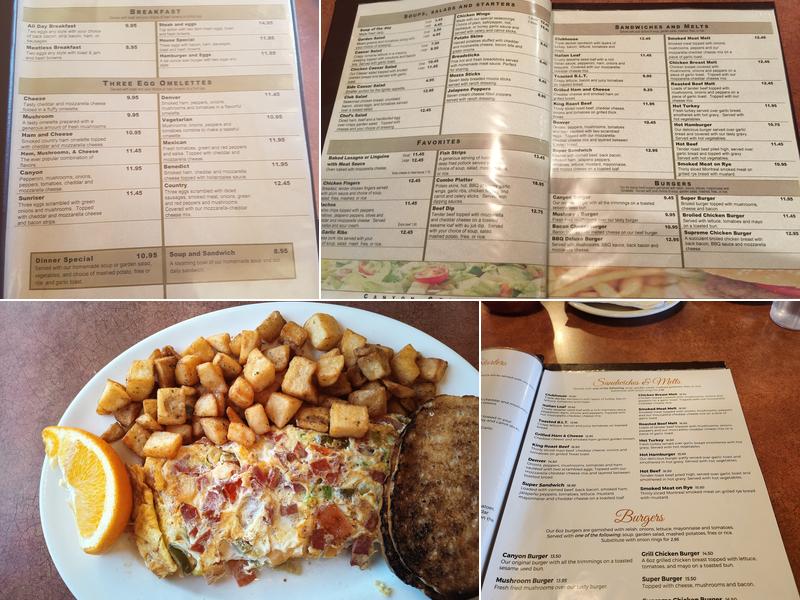 Canyon Grill Menu