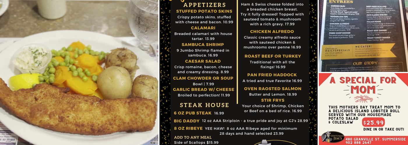 Gentleman Jim's Menu