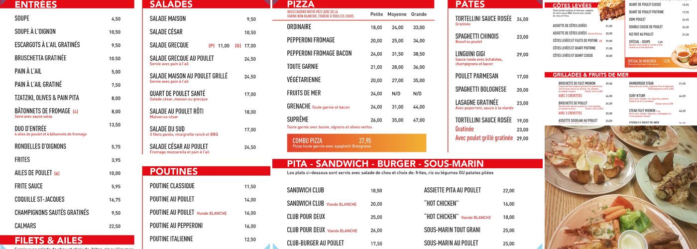 Rôtisserie Pizzeria Grenache Menu