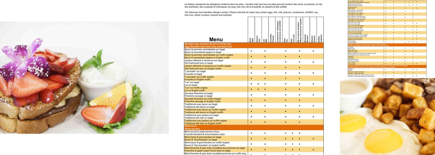 Ben & Florentine Menu