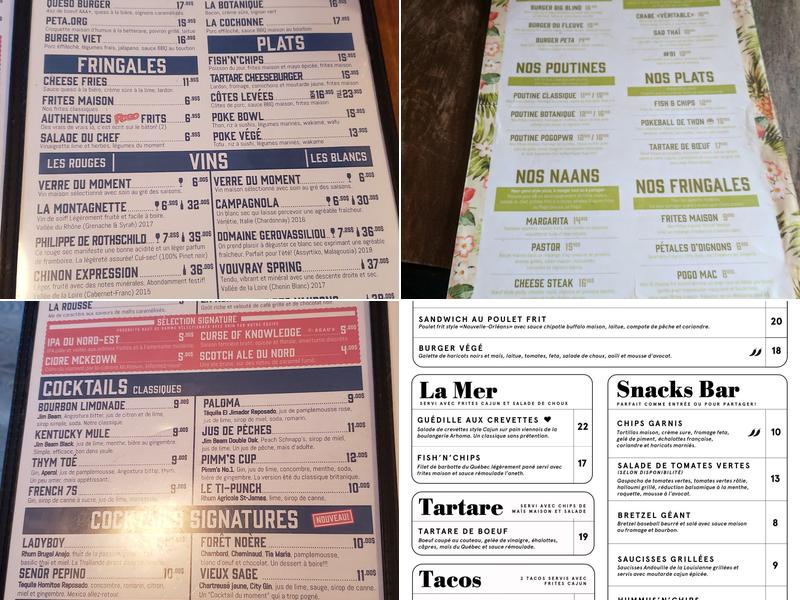 Le Blind Pig Menu