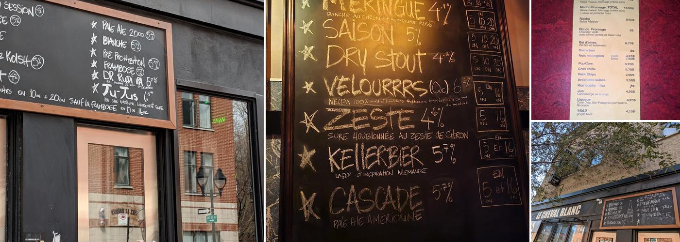 Le Cheval Blanc - Brasseur Artisan & Bar Menu