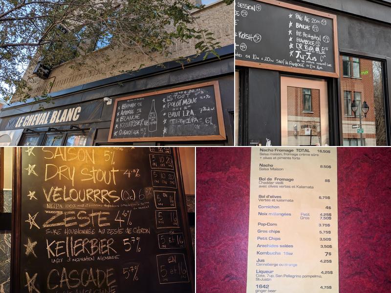 Le Cheval Blanc - Brasseur Artisan & Bar Menu