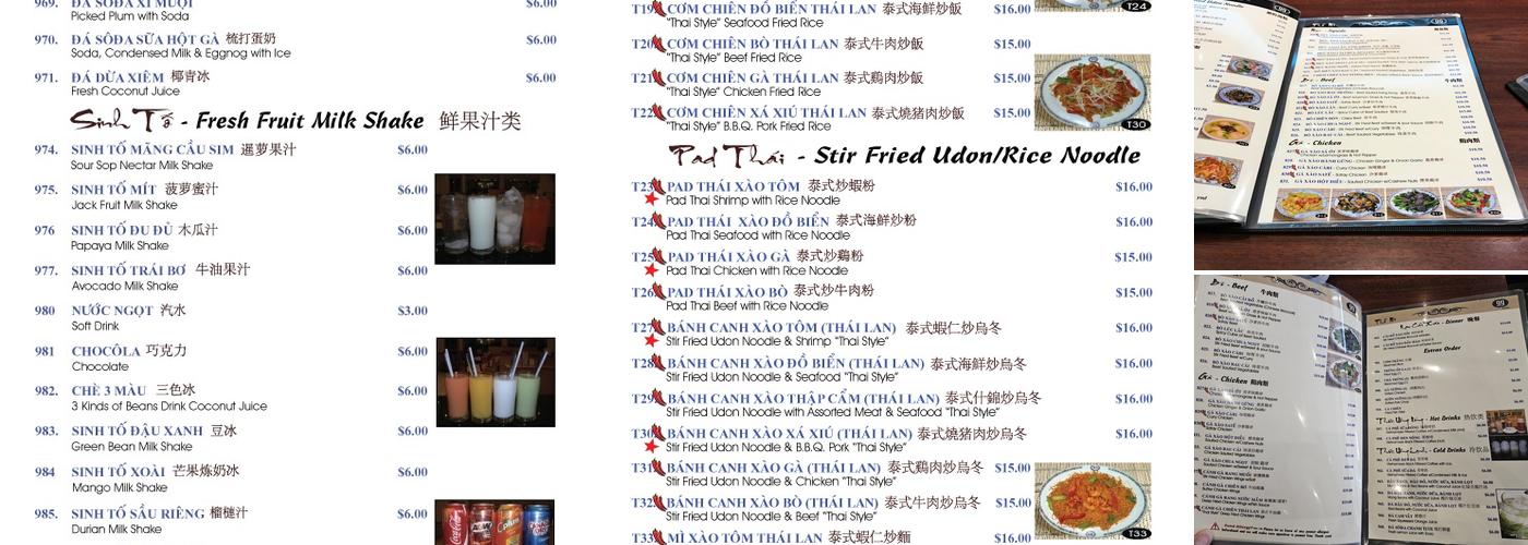 Pho Mi 99 Menu