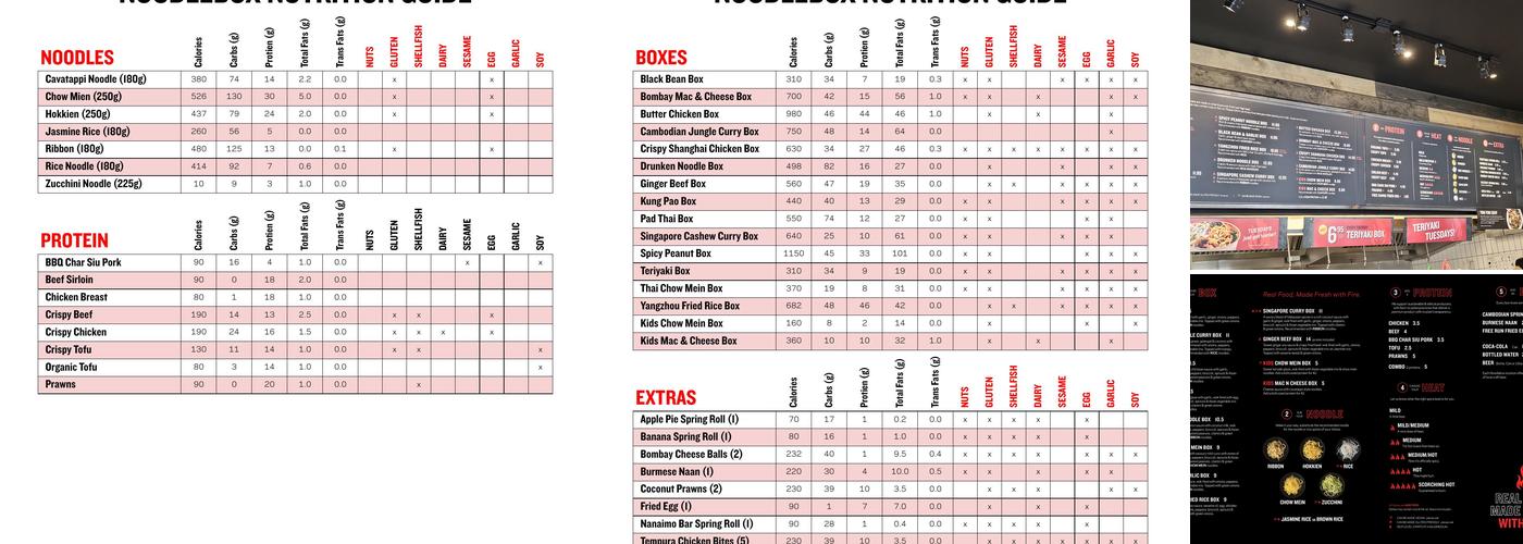 Noodlebox Menu
