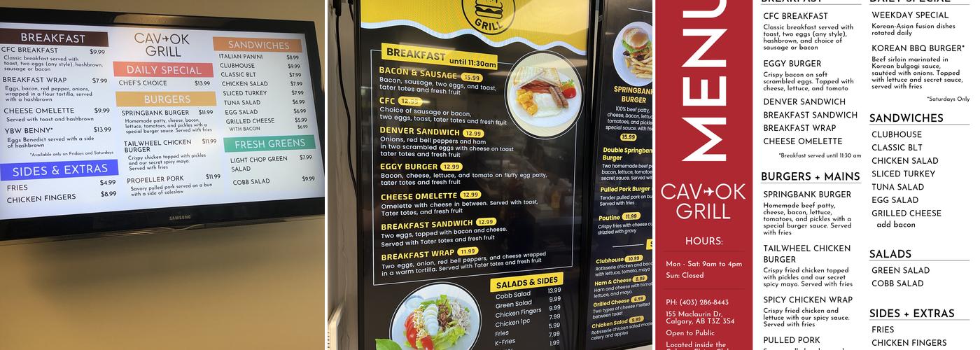 Cav-Ok Grill Ltd Menu