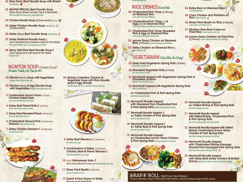 Quynh Vietnamese Cuisine Menu