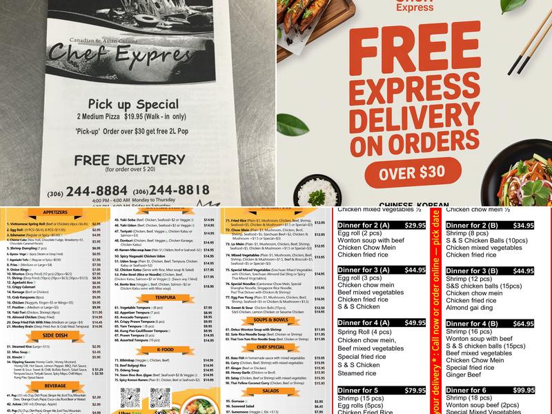 Chef Express Menu