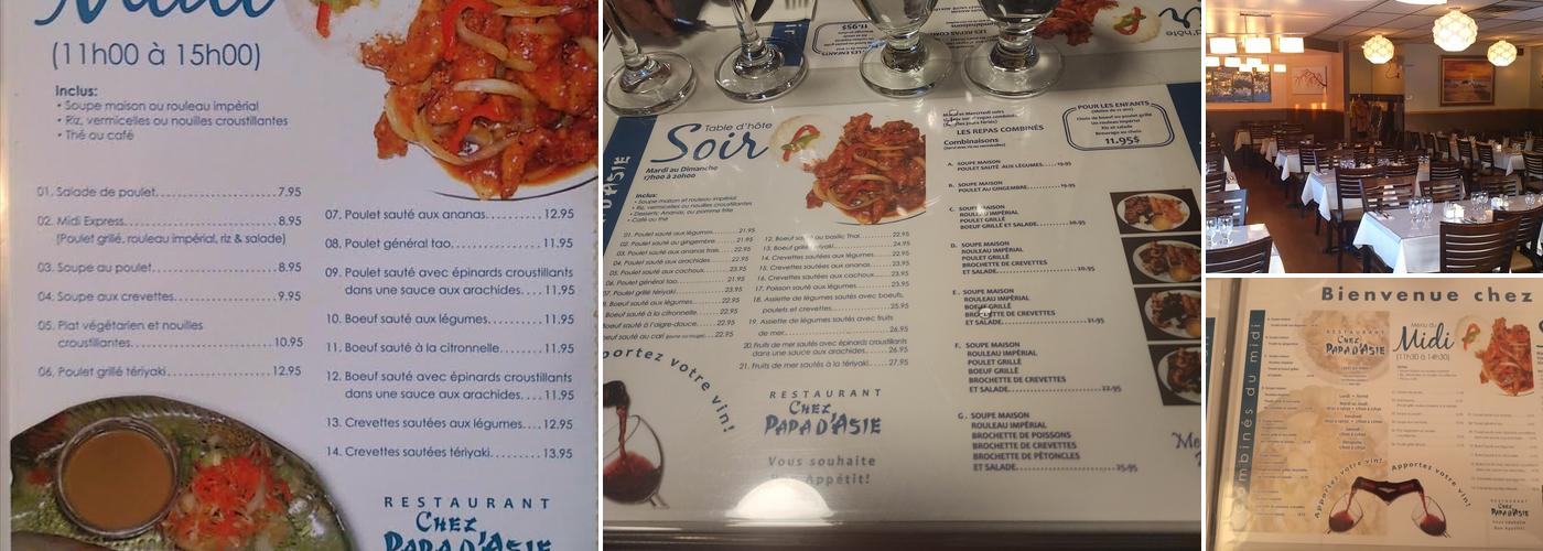 Chez Papa D'asie Menu