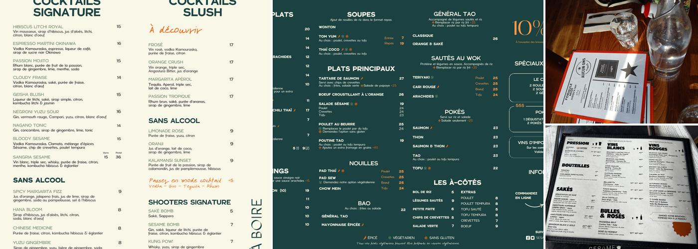 Sésame Menu