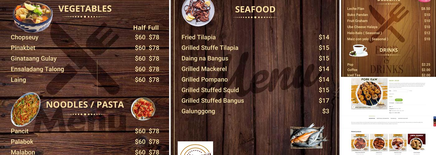 Cabizerra Bistro Menu