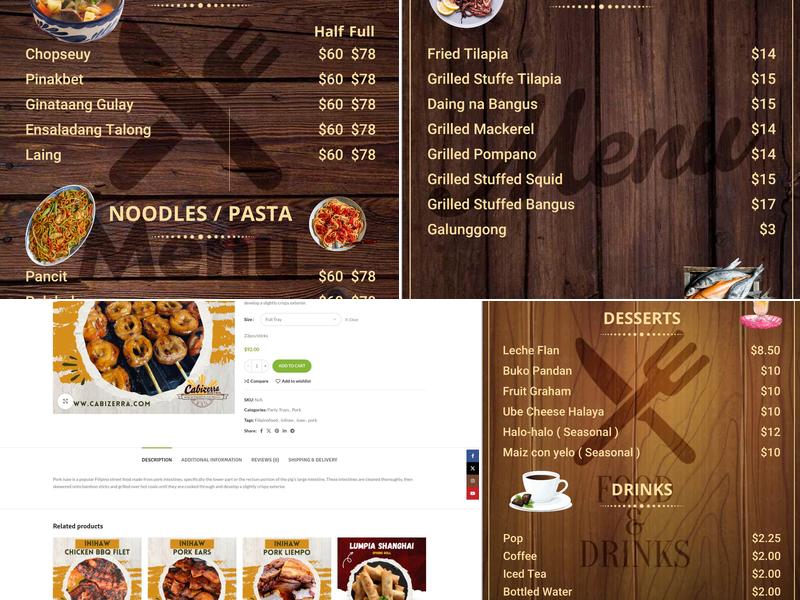 Cabizerra Bistro Menu