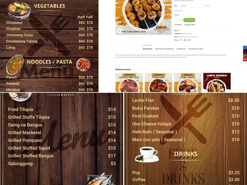 Cabizerra Bistro Menu