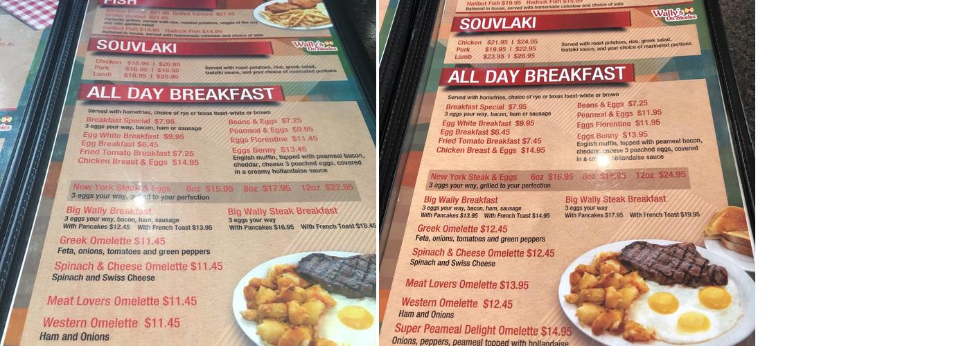 Wally's On Steeles Menu