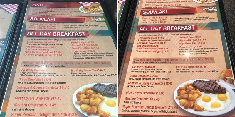 Wally's On Steeles Menu