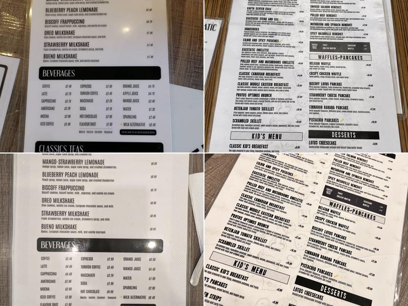 Eggstatic Toronto Menu