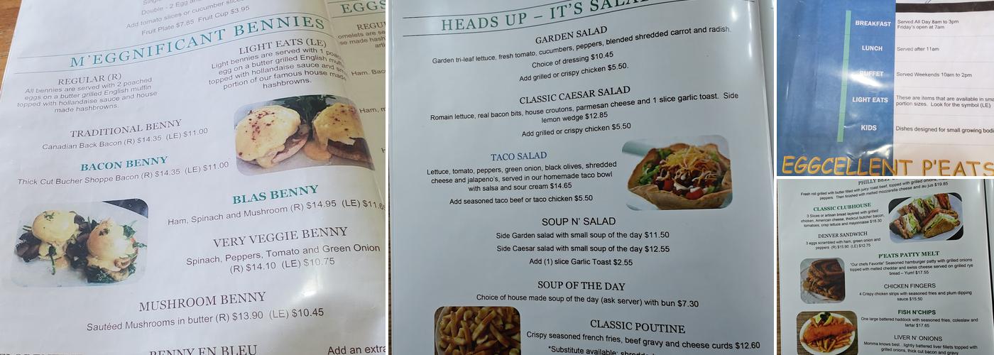 Eggcellent P'eats Menu