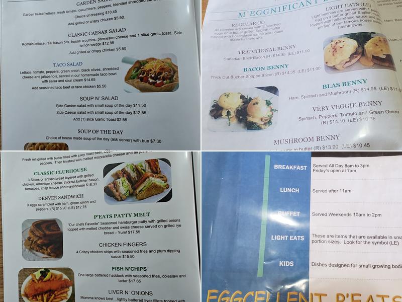 Eggcellent P'eats Menu