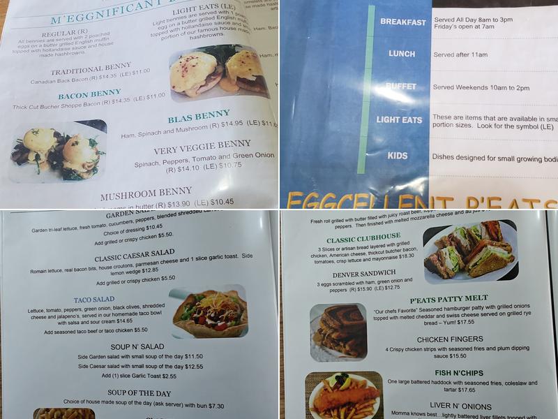 Eggcellent P'eats Menu