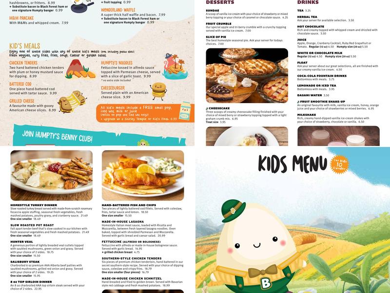 Humpty's Big Plate Diner - Fort Sask. Menu