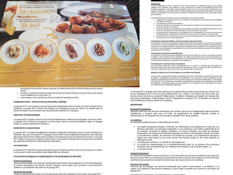 Allô mon Coco Boucherville Menu