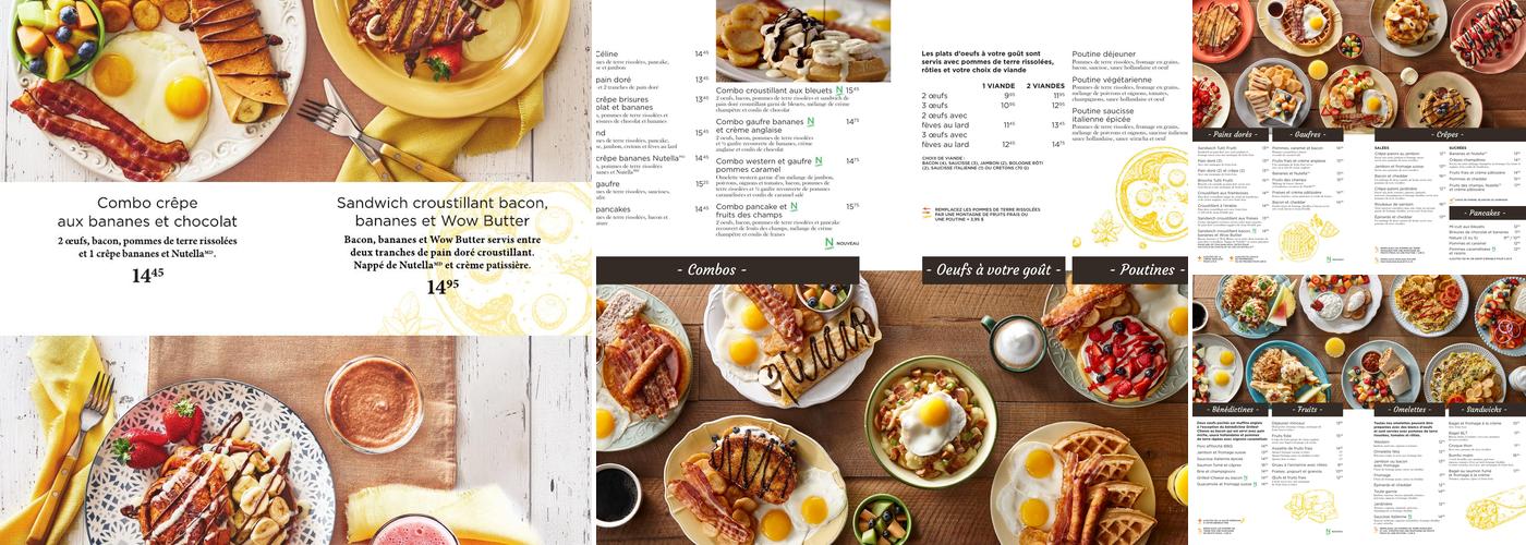 Tutti Frutti déjeuner et diner Menu