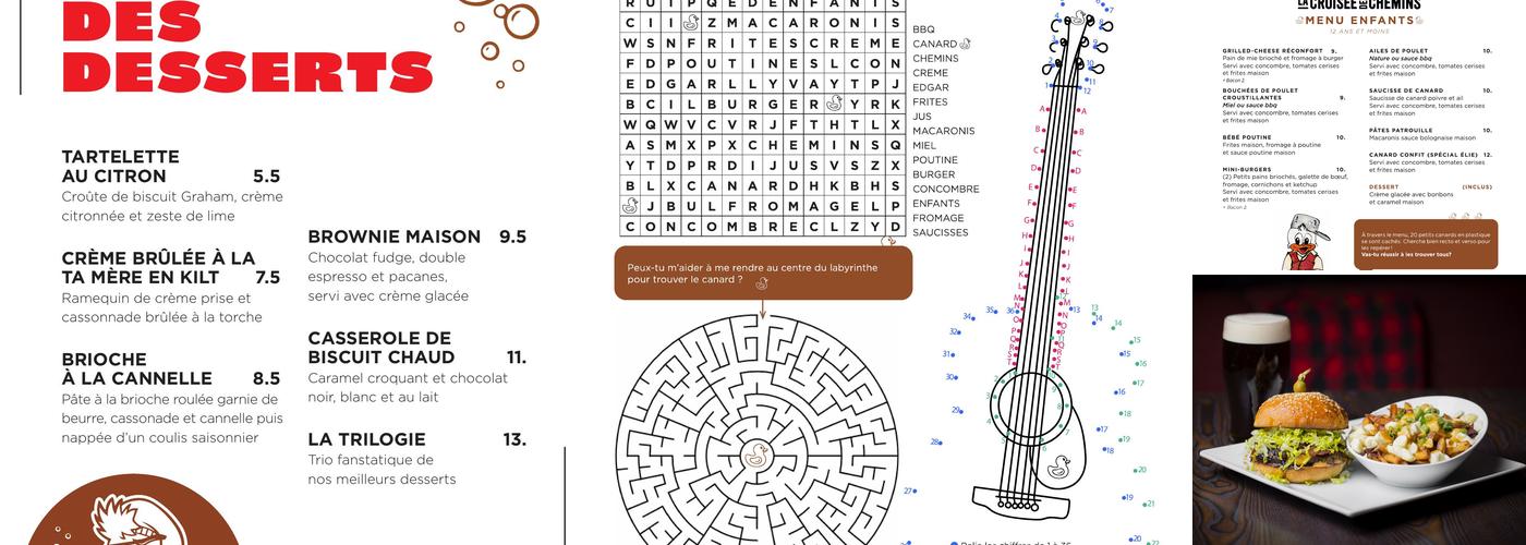 La Croisée des Chemins Menu