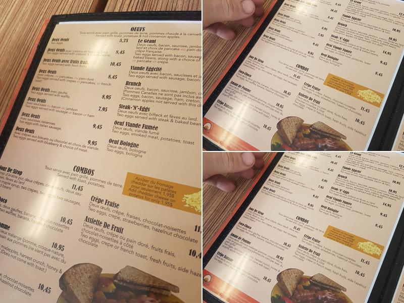 Déjeuner EggCité Menu