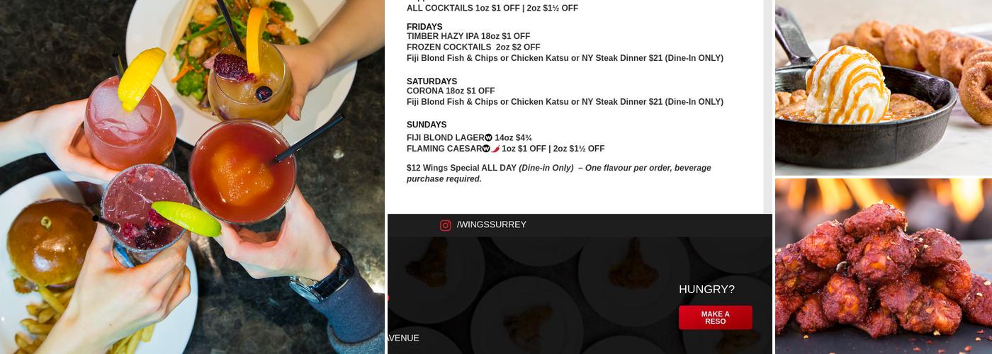 WINGS - Surrey Menu