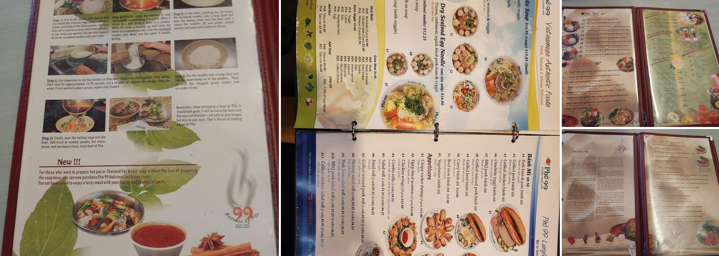 Phở 99 Langley Menu