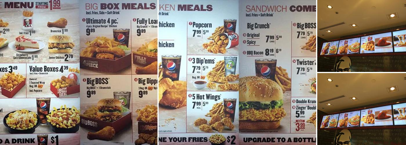 KFC Menu
