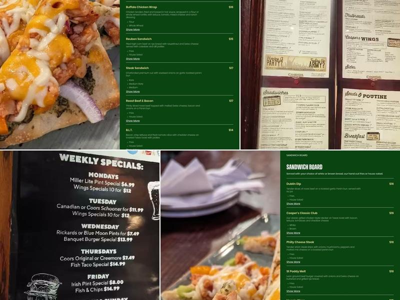 Coopers Pub Menu