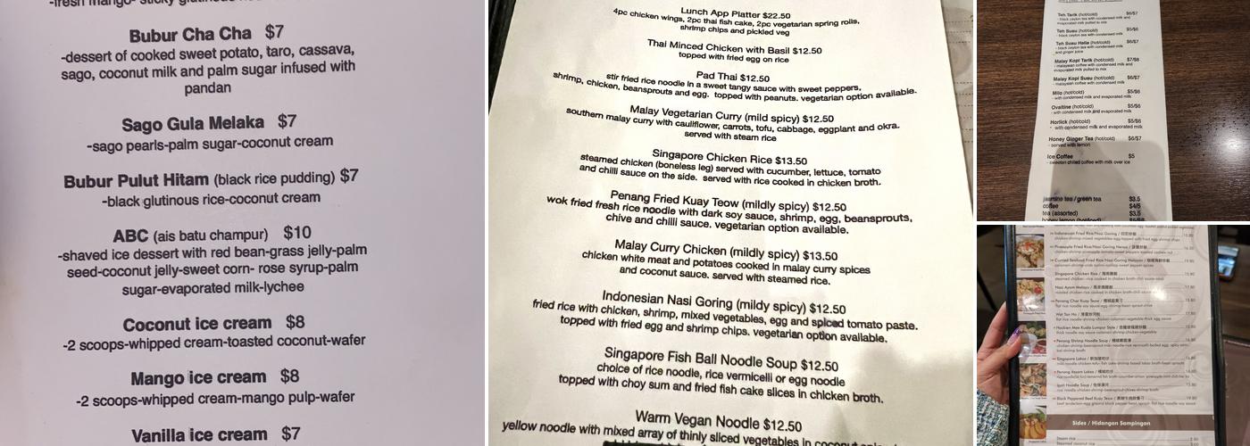 Restoran Malaysia Menu