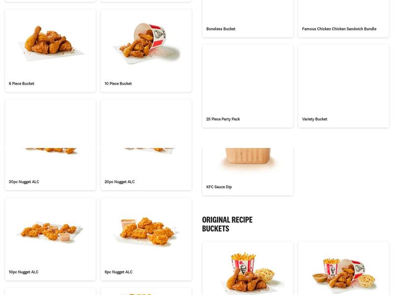 KFC Menu