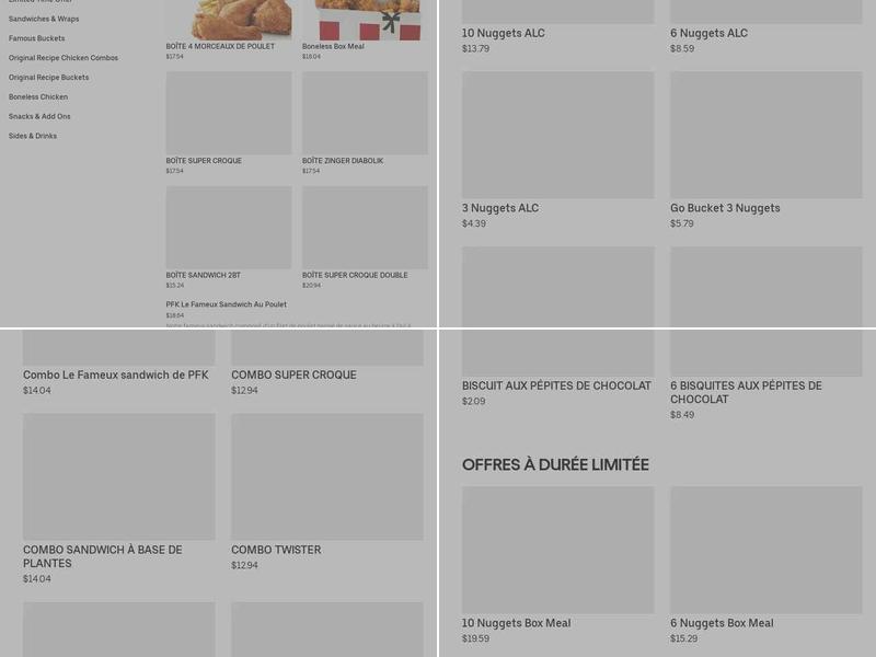 PFK Menu
