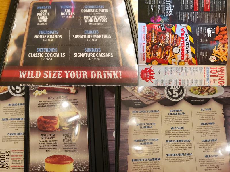 Wild Wing Menu