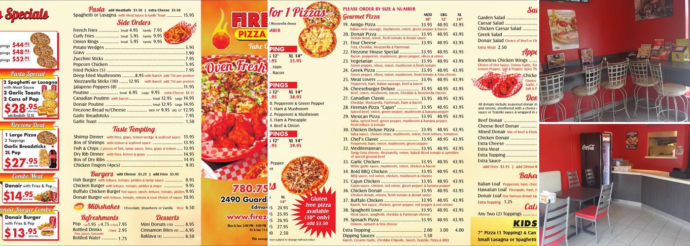 Firezone Pizza & Donair Menu