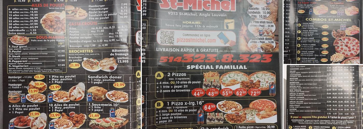 Pizza St-Michel Menu