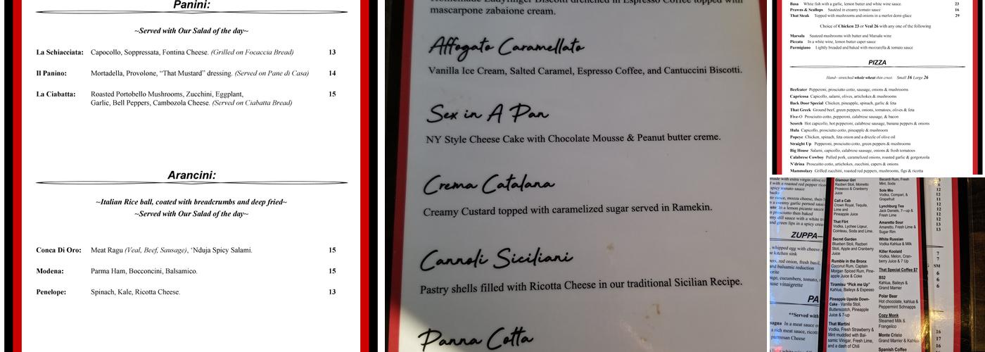 That Place Restaurant Menu