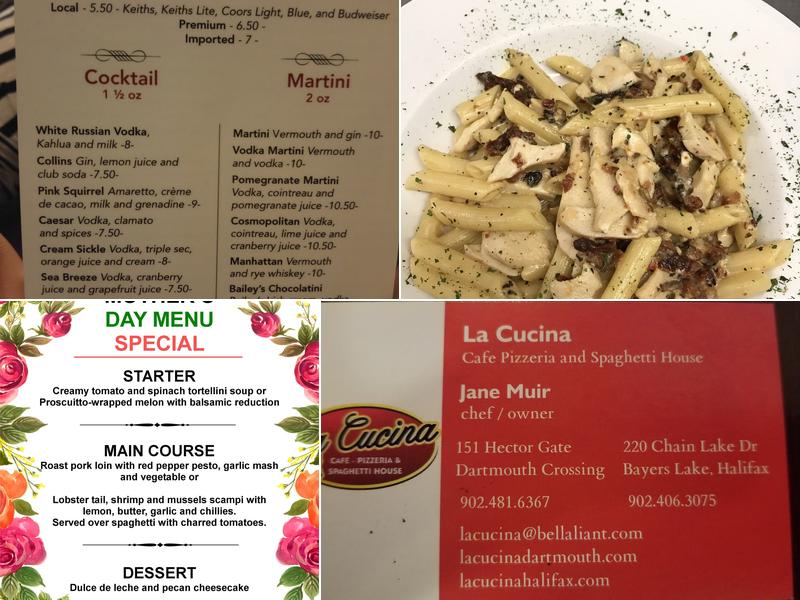 La Cucina Cafe Pizzeria and Spaghetti House Menu