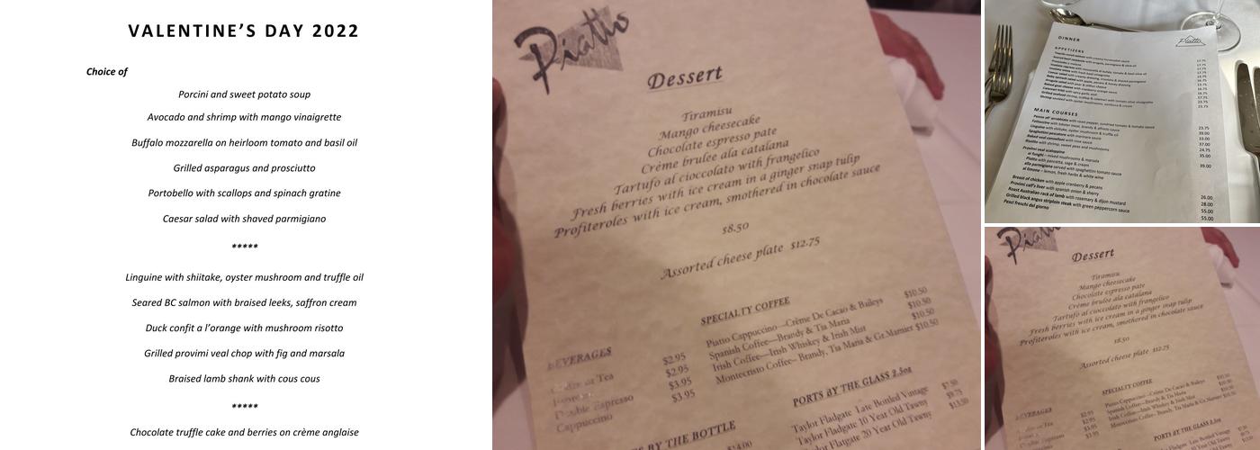 Piatto Menu