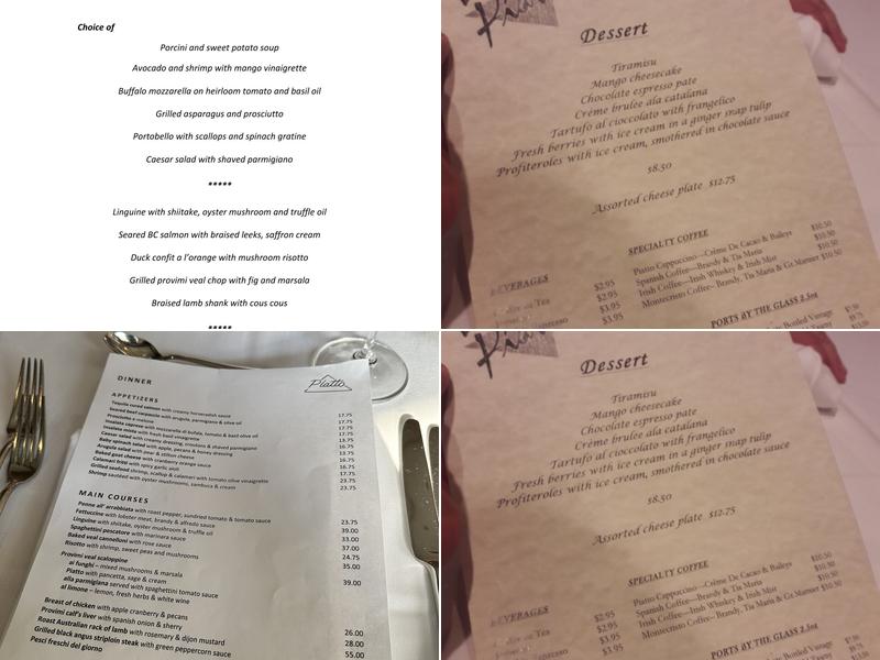 Piatto Menu